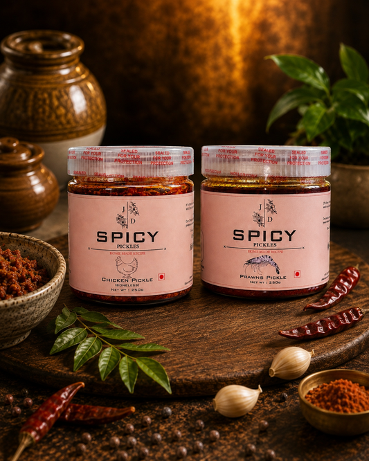 Kerala Favorites Duo – Chicken & Prawns Pickle 250g Each